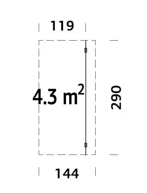 Alero Lateral 144 x 290 cm 3 6_Palmako_Optional_Product_Canopy_roof_measures