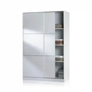 Armario Show 2 puertas correderas 200x120x50 cm blanco brillo 005