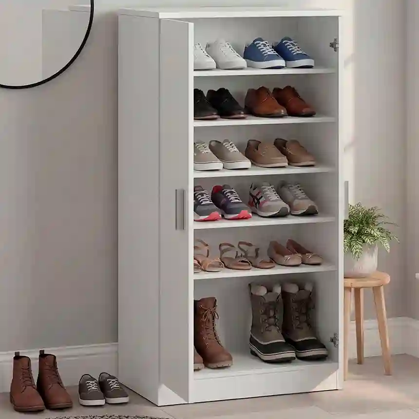 Armario zapatero 6 baldas 108x55x36 cm blanco 4 Armario zapatero 6 baldas 108x55x36 cm blanco 002