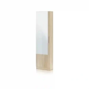 Armario zapatero suelo con espejo 180x50x22cm roble canadian 004