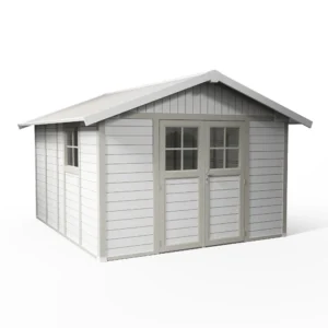 Caseta para Jardín PVC Deco 11m2 Gris-Verde