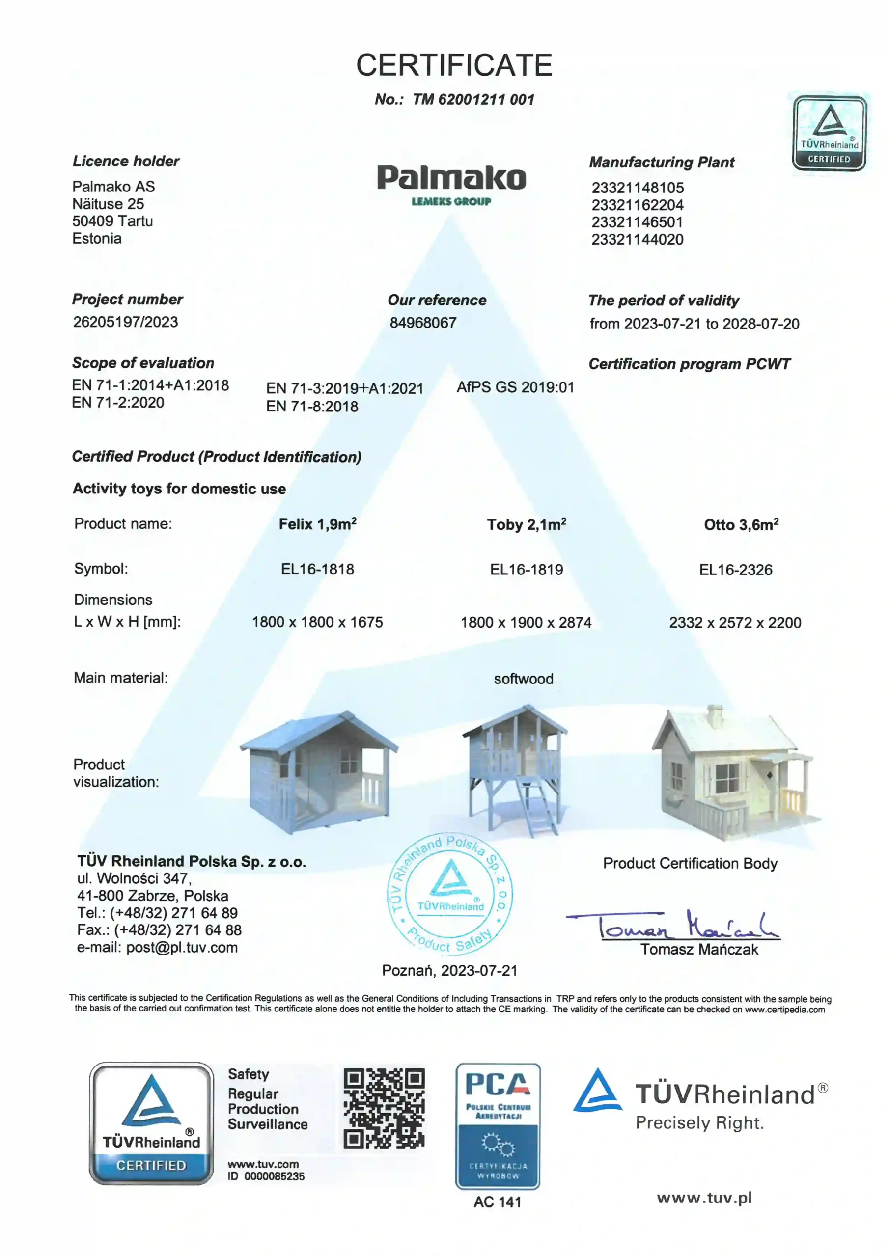 Casita de Madera Infantil Felix 1.9 mts2 3 Caseta de madera infantil Felix certificaciones
