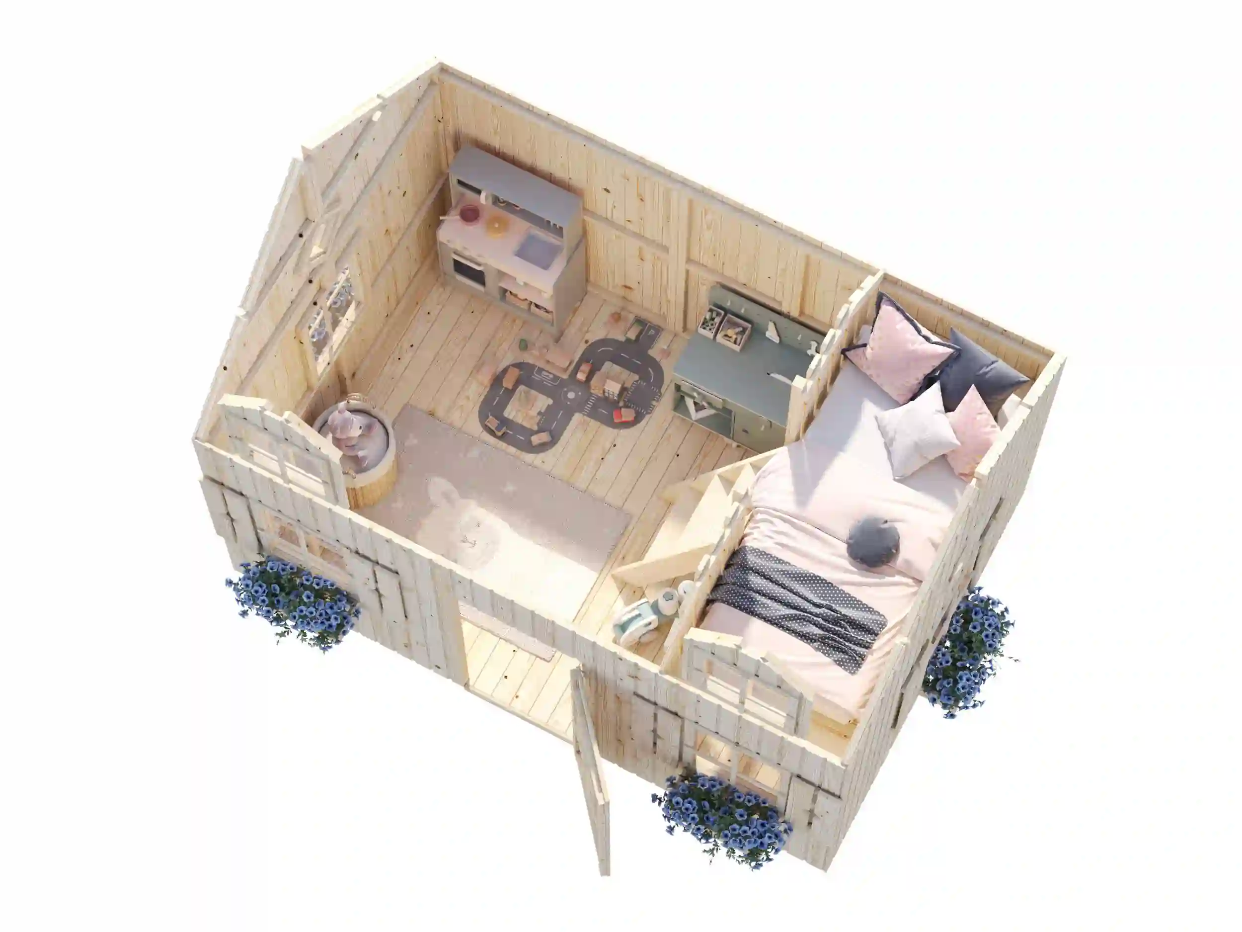 Casita de Madera Infantil Marie 5.4 mts2 9 Caseta de madera infantil Marie Palmako 001