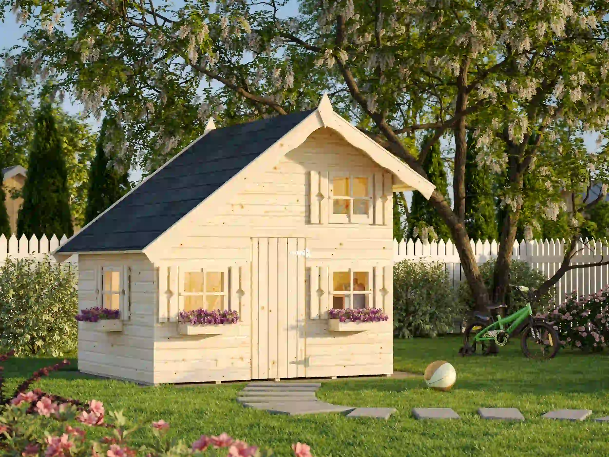 Casita de Madera Infantil Tom 3.8 mts2 9 Caseta de madera infantil Tom Palmako 001