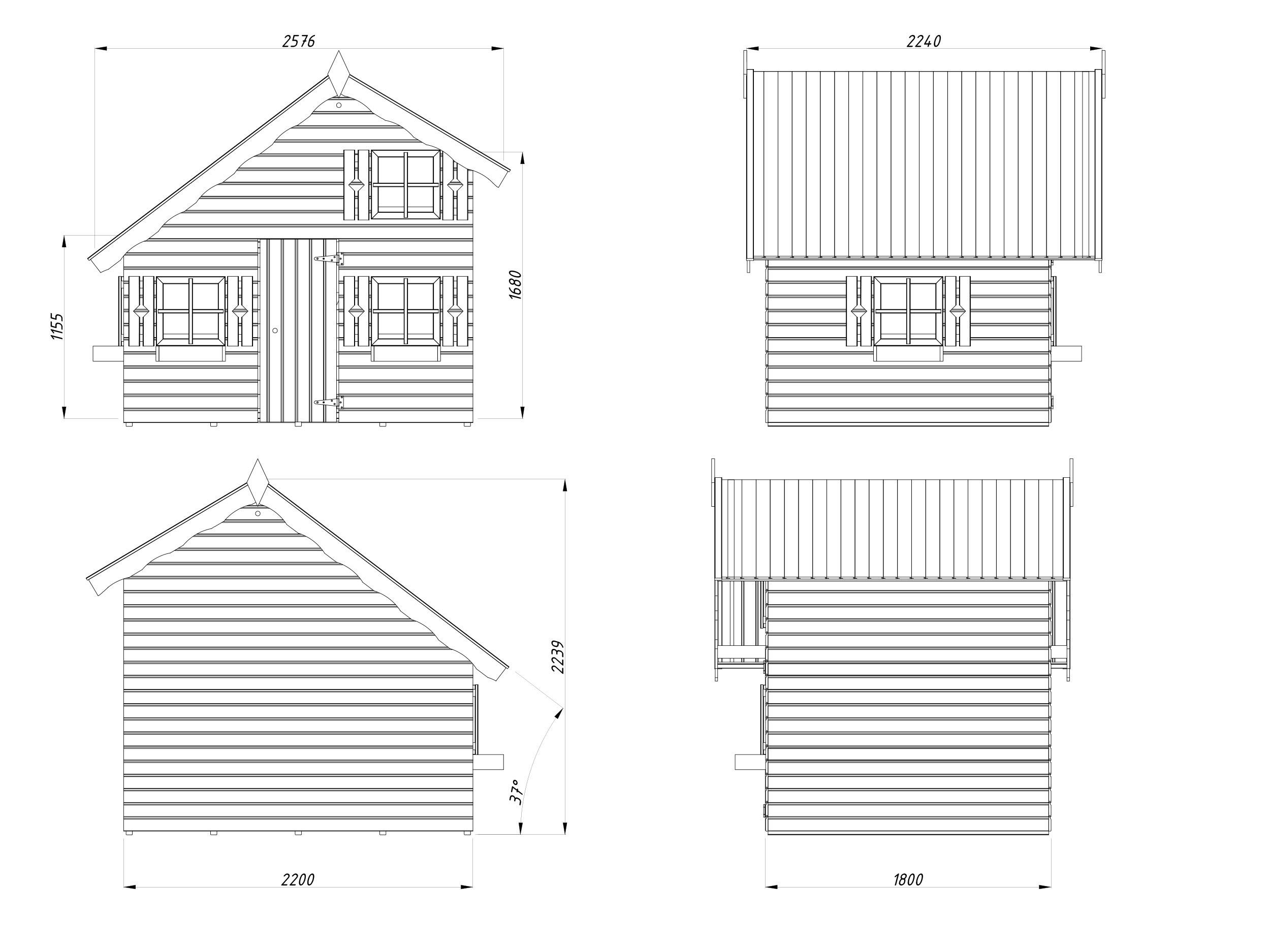 Casita de Madera Infantil Tom 3.8 mts2 3 Layout1