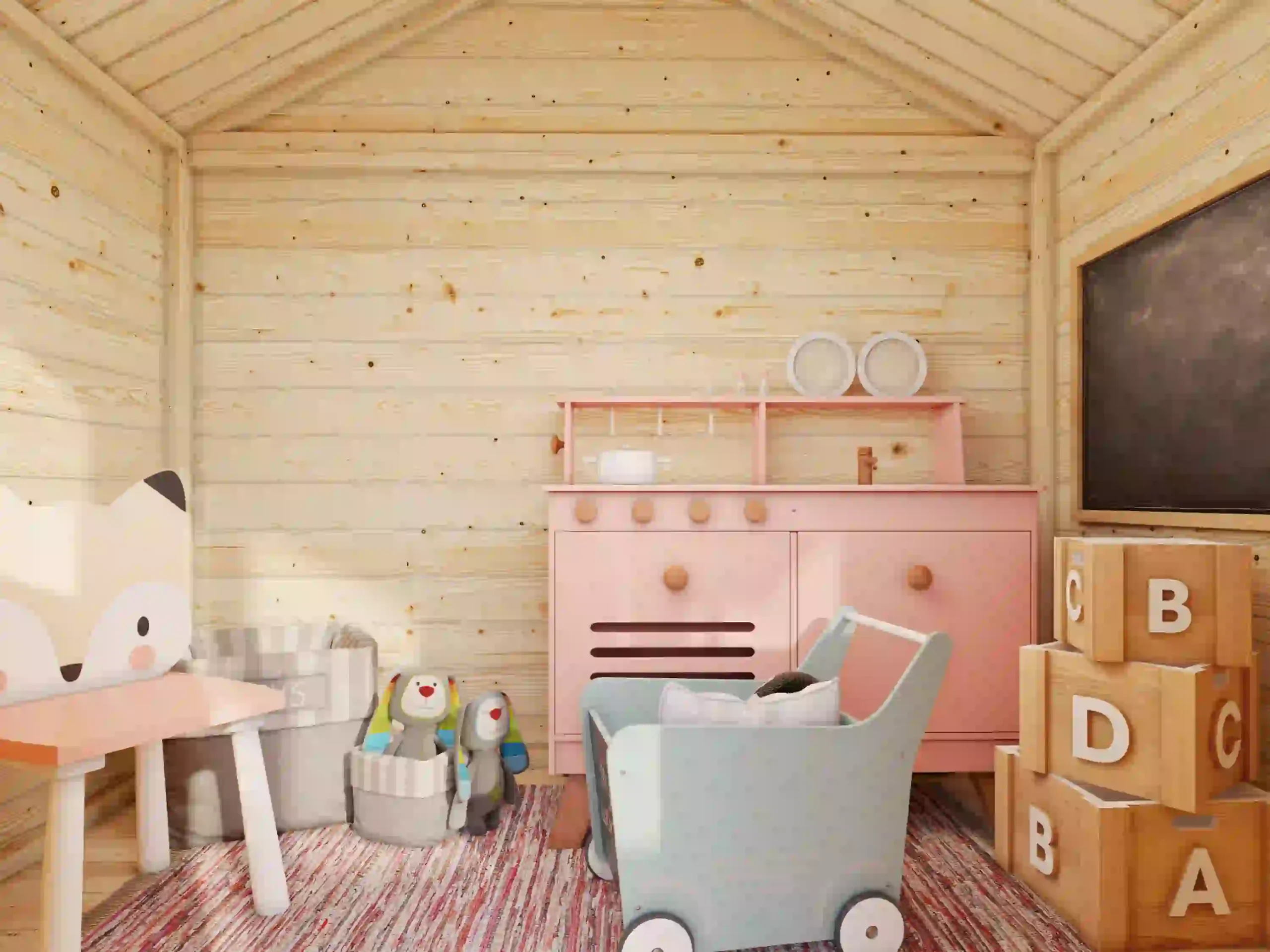 Casita de Madera Infantil Toby 2.1 mts2 4 Caseta de madera infantil Tovy Palmako interior