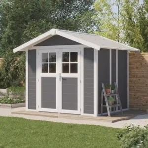 Caseta jardín PVC deco 4,9 gris oscuro Grossfillex 005