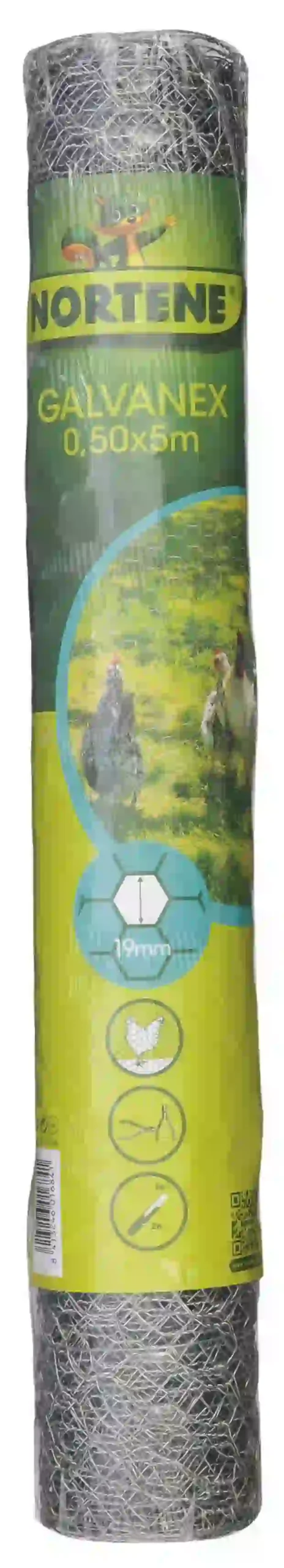 Malla Metálica Triple Torsión GALVANEX 19 0,5x10 m 3 Galvanex Nortene rollo