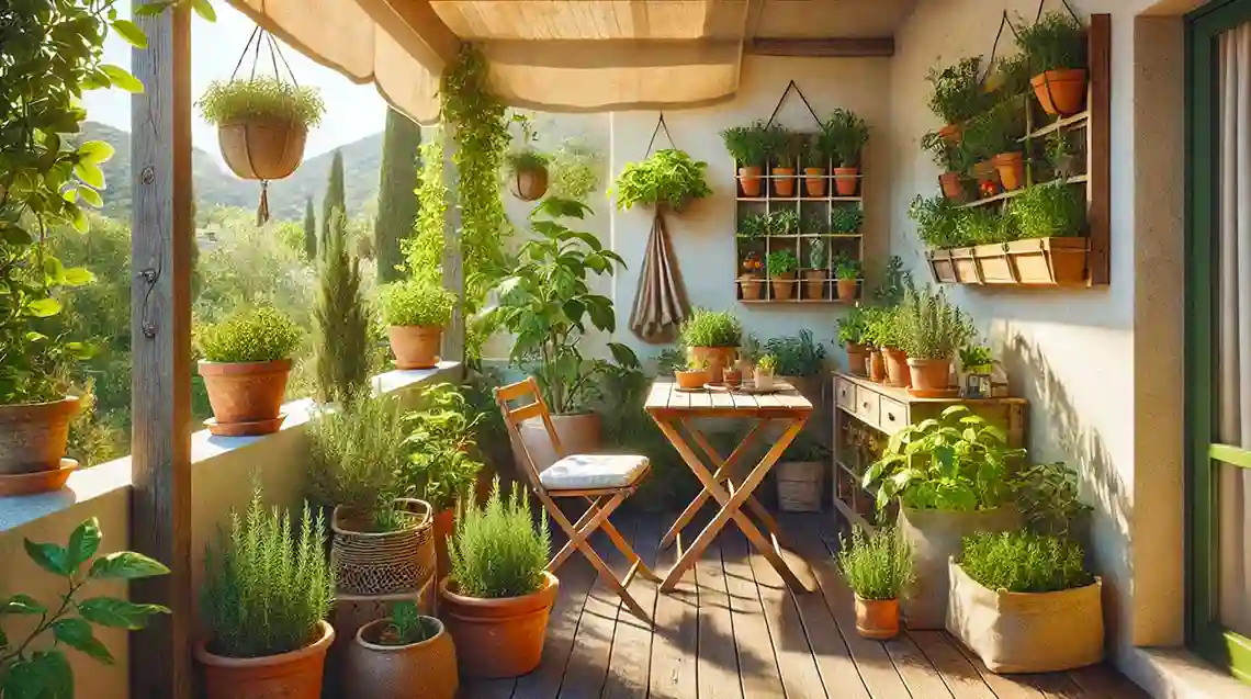 Huerto terraza plantas