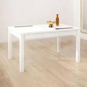 Mesa de comedor extensible Luka 75x90x180 cm blanco 001