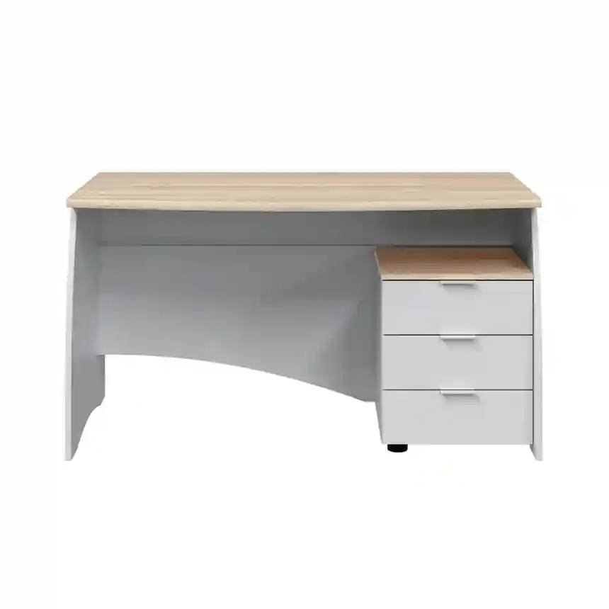 Mesa escritorio ARAN 74x136x67 cm blanco artik y roble 3 Mesa escritorio Alan blanco artik y roble 002