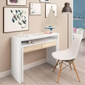 Mesa escritorio Sira roble blanca 002