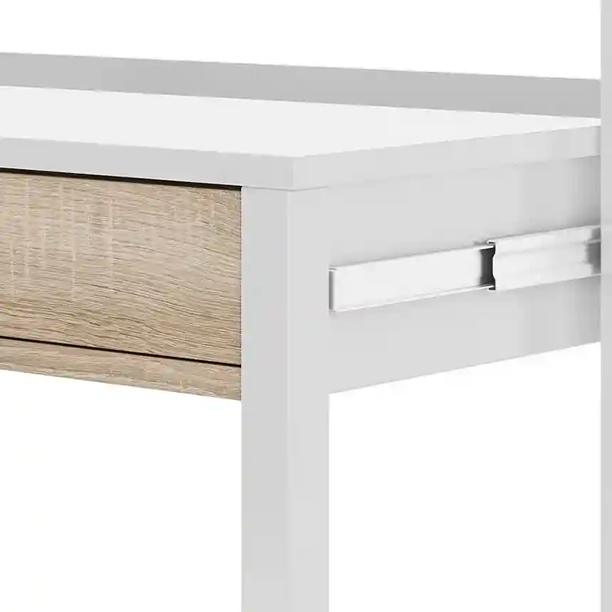 Mesa de escritorio SIRA extensible 88x99x36 cm roble canadian/blanco 3 Mesa escritorio Sira roble blanca 004