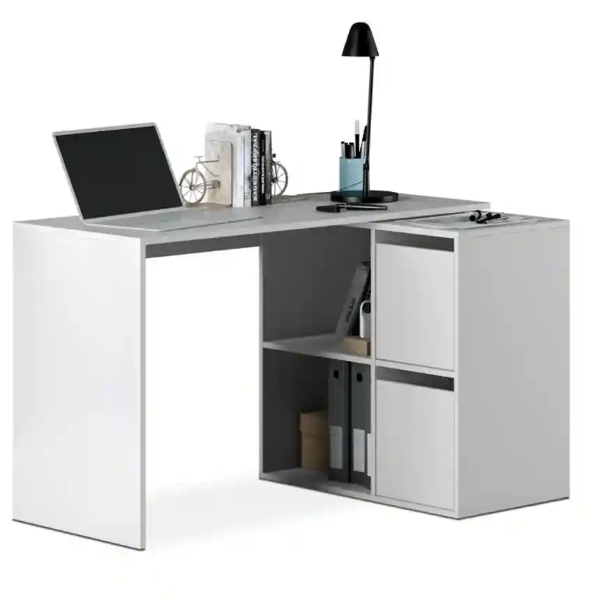 Mesa escritorio ESPAI multiposicion 2 puertas 120x74x77 cm blanco artik 2 Mesa escritorio espai blanco artik 004