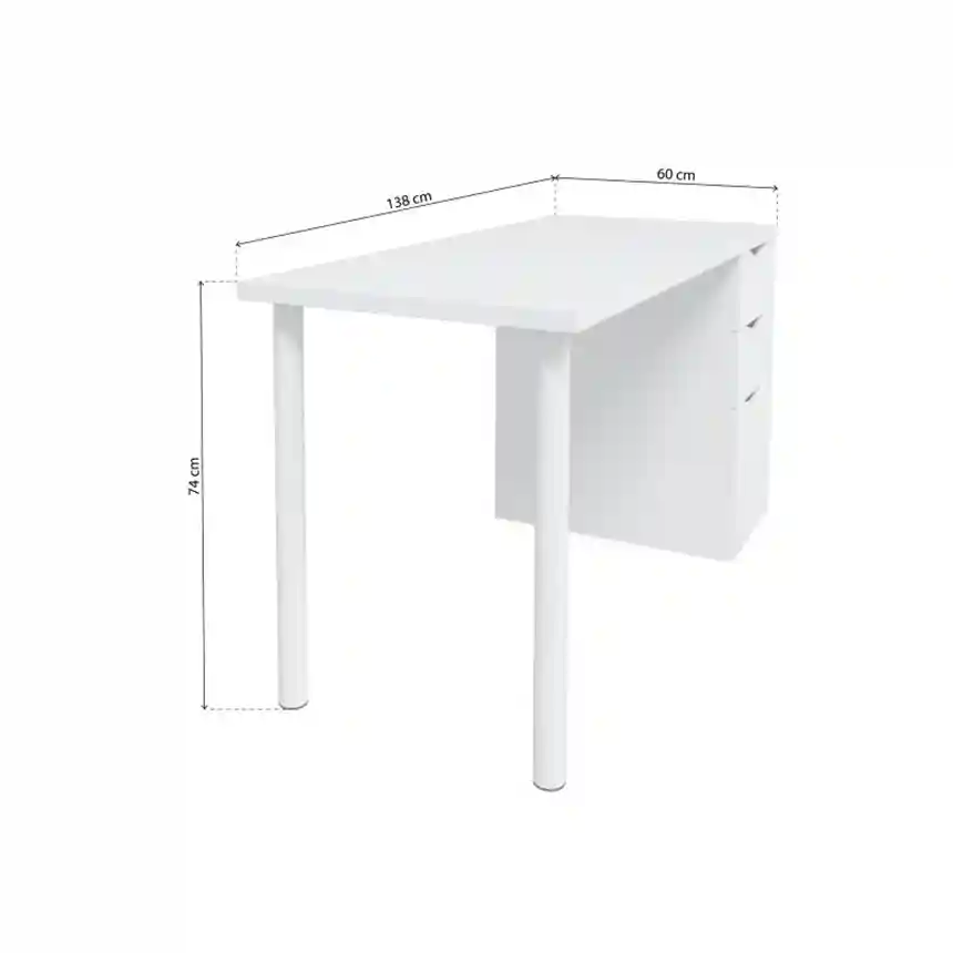 Mesa de escritorio Luna 74x138x60 cm blanco artik 2 Mesa escritorio luna 003