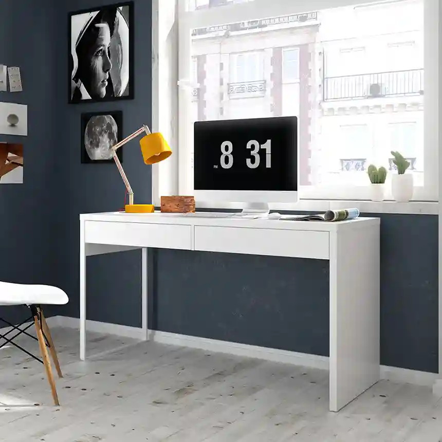 Mesa escritorio Rocky 75x138x50 cm blanco artik 4 Mesa escritorio rocky blanco artik 002