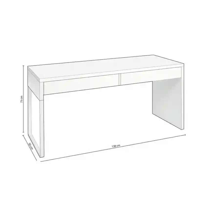 Mesa escritorio Rocky 75x138x50 cm blanco artik 2 Mesa escritorio rocky blanco artik 005