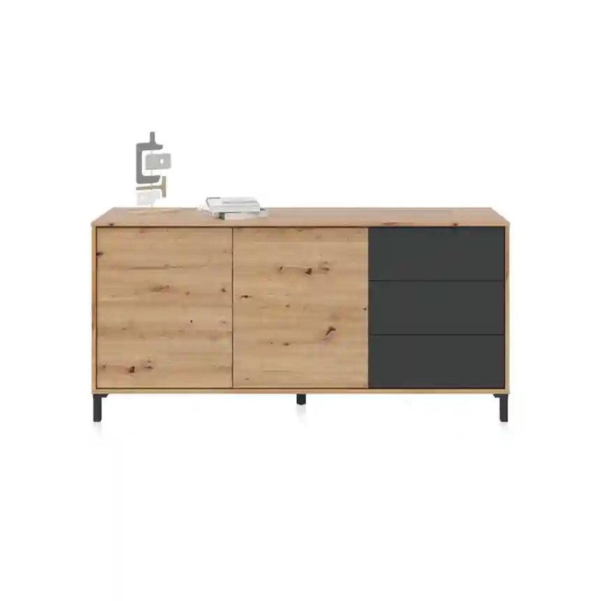 Aparador Anita 74x154x41 cm gris antracita y roble nodi 2 Mueble TV Anita 004