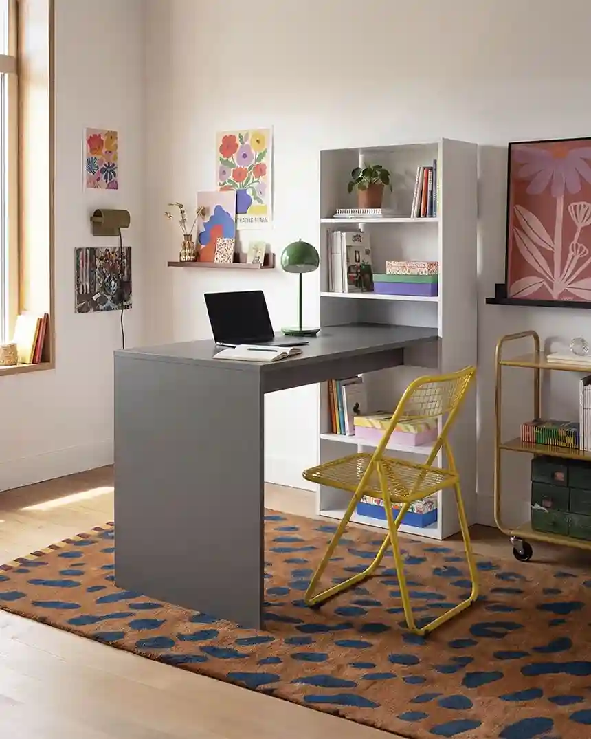 Mesa escritorio COSMOS estanteria duplo 144x120x53 cm blanco artik y gris antracita 2 Mueble de escritorio Cosmos blanco antracita 004