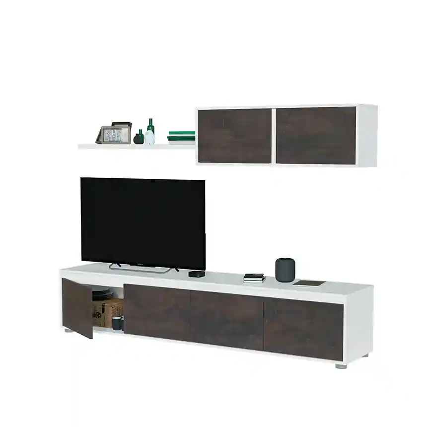 Mueble tv Mikla 200x43x41cm blanco artik/oxido 5 Mueble para tv Mikla 001