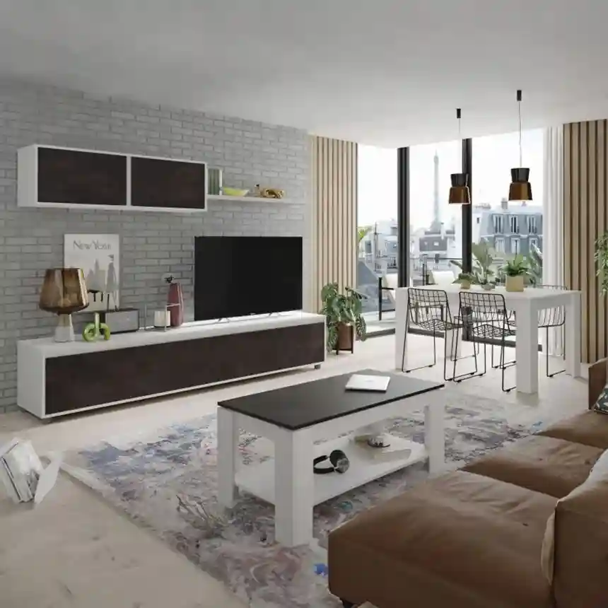 Mueble tv Mikla 200x43x41cm blanco artik/oxido 4 Mueble para tv Mikla 003