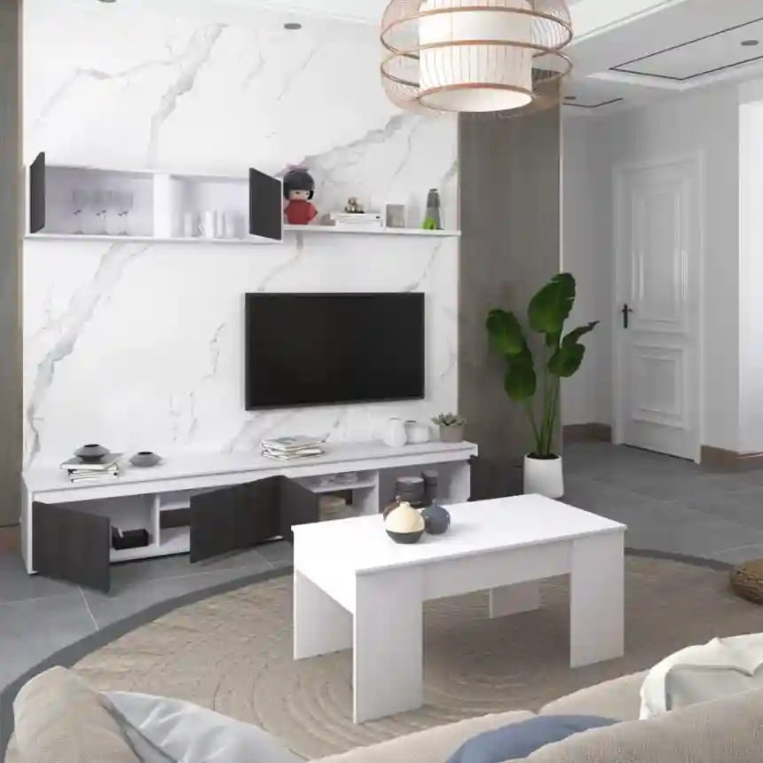 Mueble tv Mikla 200x43x41cm blanco artik/oxido 2 Mueble para tv Mikla 005