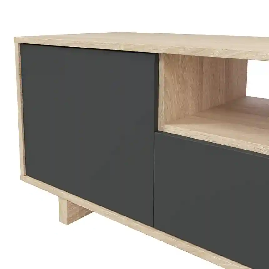 Mueble tv Zaira 46x150x41 cm gris y roble 4 Mueble tv Zaira 003