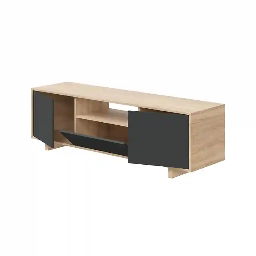 Mueble tv Zaira 46x150x41 cm gris y roble 3 Mueble tv Zaira 004