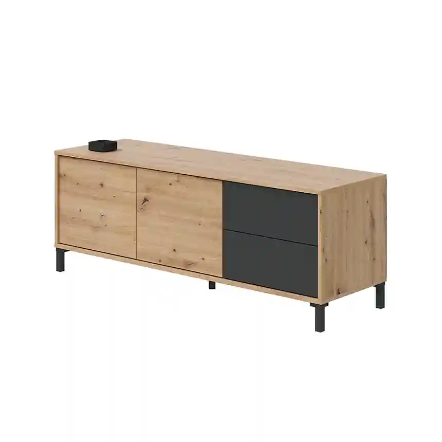 Mueble tv Alina 47x130x41 cm gris antracita y roble nodi 3 Mueble tv alina 002