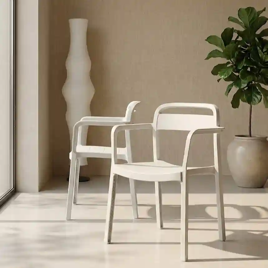 Silla June de Jardín con Brazos color Blanco 1 Silla June blanco 002