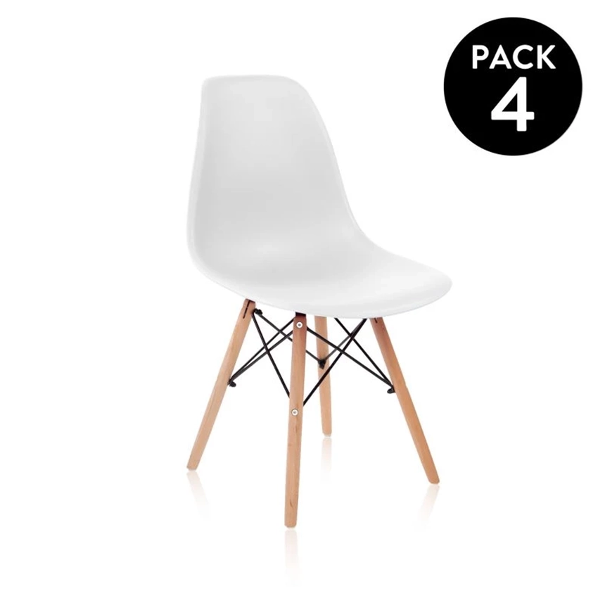 Silla comedor TOWER blanco pack 4 sillas 1 Silla comedor Tower blanco 002