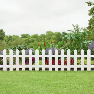 Valla jardin farm border blanco